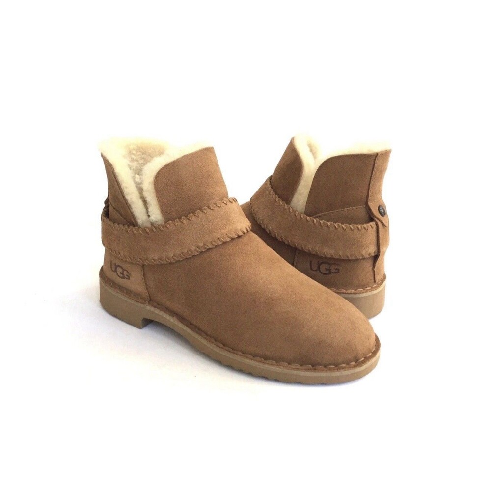 UGG McKay Women’s Suede Bootie Boots Chestnut Size 9.5 Regular Fit Excellent